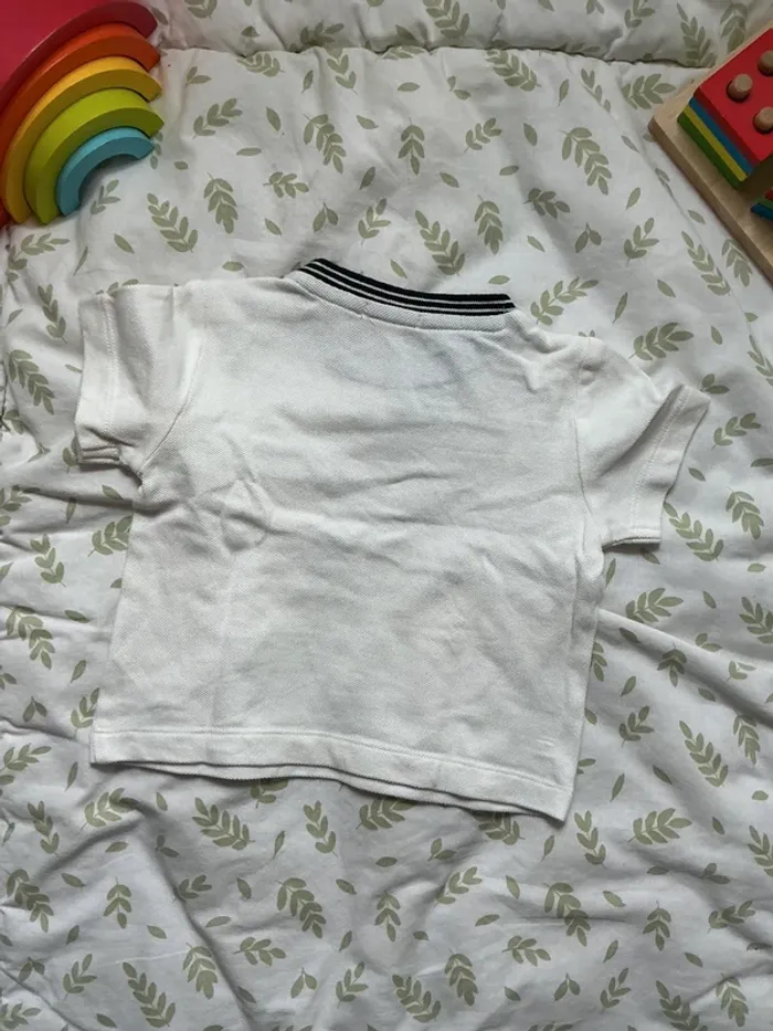 teeshirt manches courtes blanc et marine 9 mois bout'chou - photo numéro 7