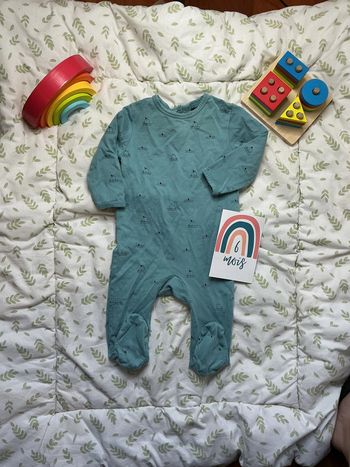 pyjama grenouillère en coton vert motifs baleine 6 mois kiabi