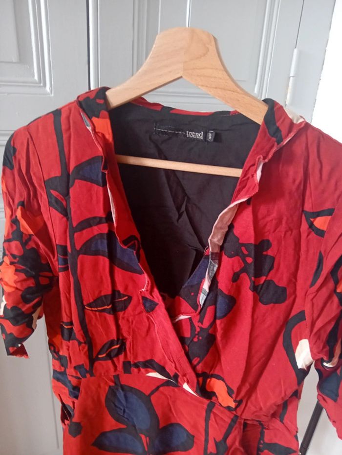 Robe rouge à fleurs 🌸 Captain Tortue - 40 - photo numéro 2