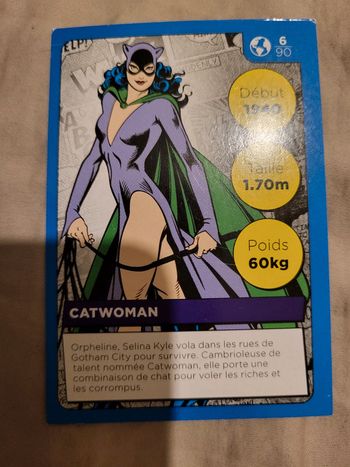 Carte Héros DC Auchan 2022 n° 6 /90 Catwoman