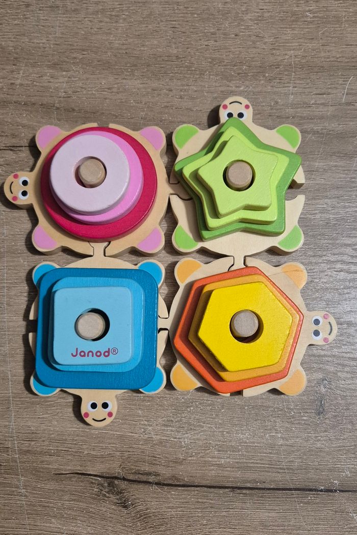 Tortues des formes empilables en bois - photo numéro 2