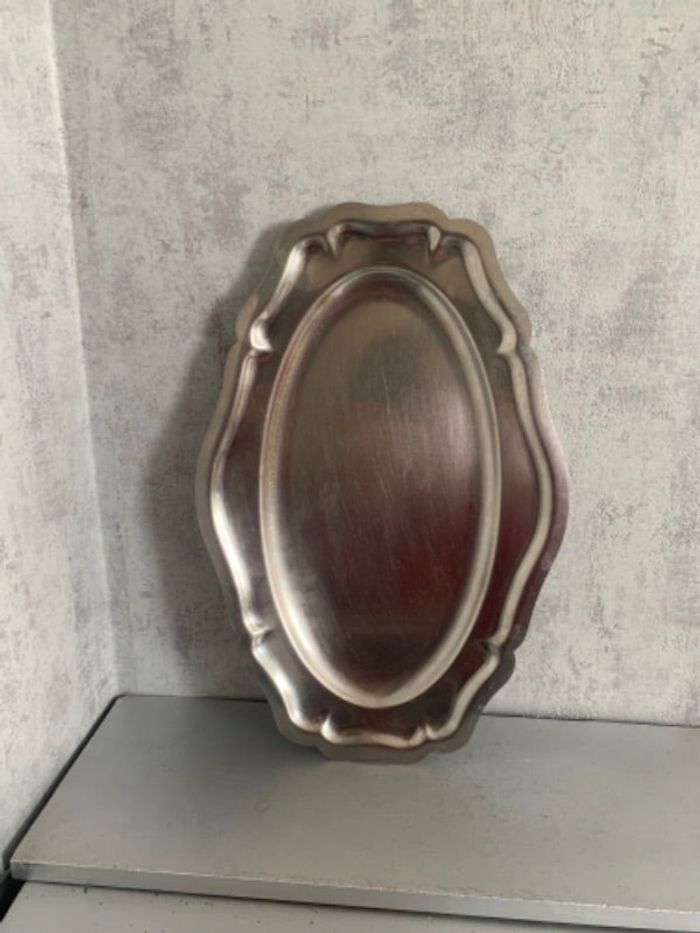 Plateau en inox 41/27 cm + autre