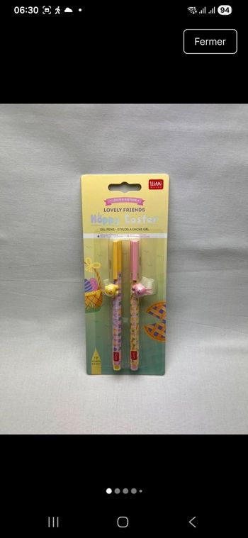 Légami Hoppy Easter set de 2 stylos lovely friends . Pâques 2026.