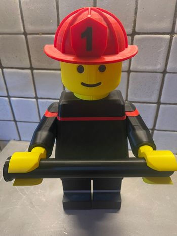 Porte-Papier Toilette Style Lego Pompier – Déco Fun & Originale Salle de Bain - photo numéro 6