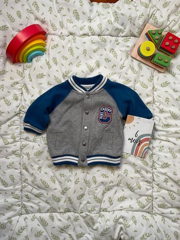 gilet à pressions gris et marine 6 mois creeks