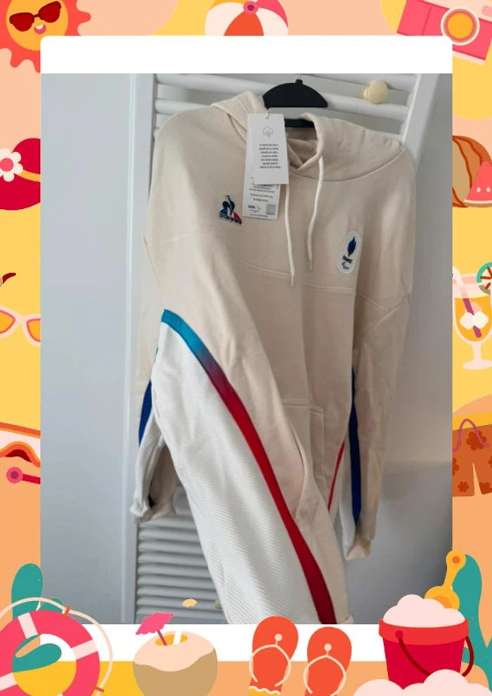 Sweat à capuche coton naturel Jeux Olympiques de Paris NEUF et officiel - photo numéro 3