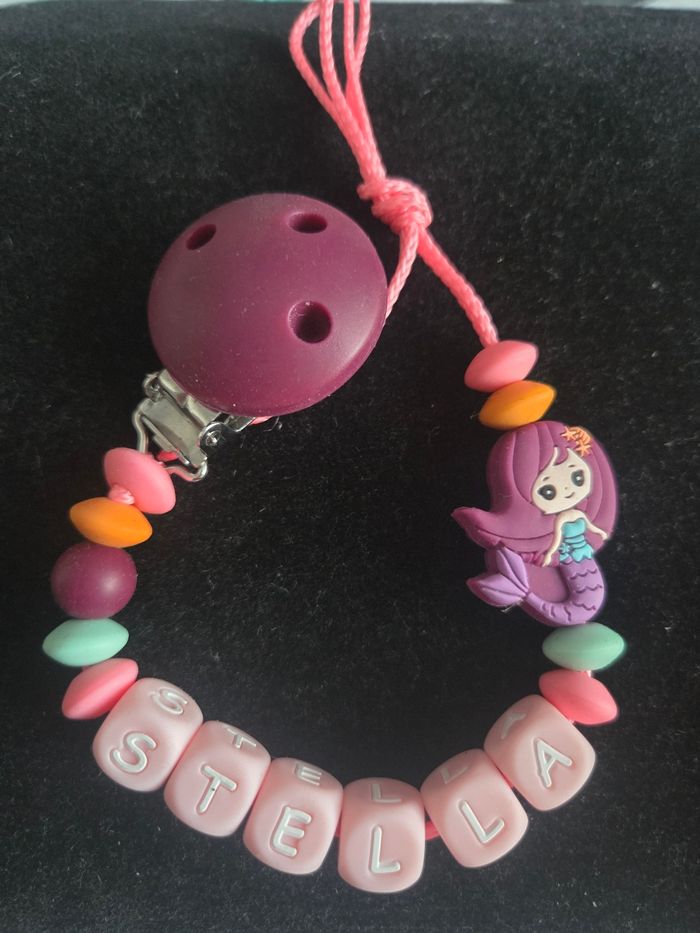 Attache tétine silicone sirène