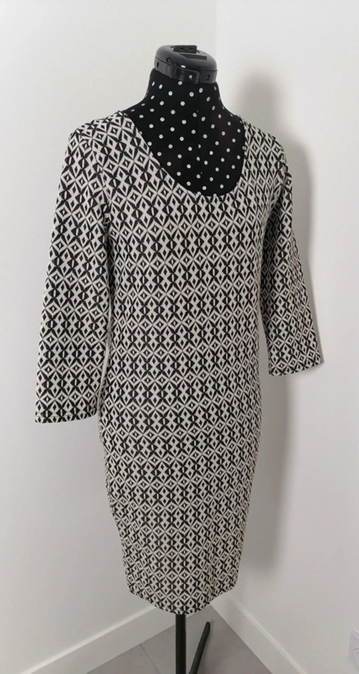 Robe noir blanc géométrique Taille S Mim - photo numéro 3