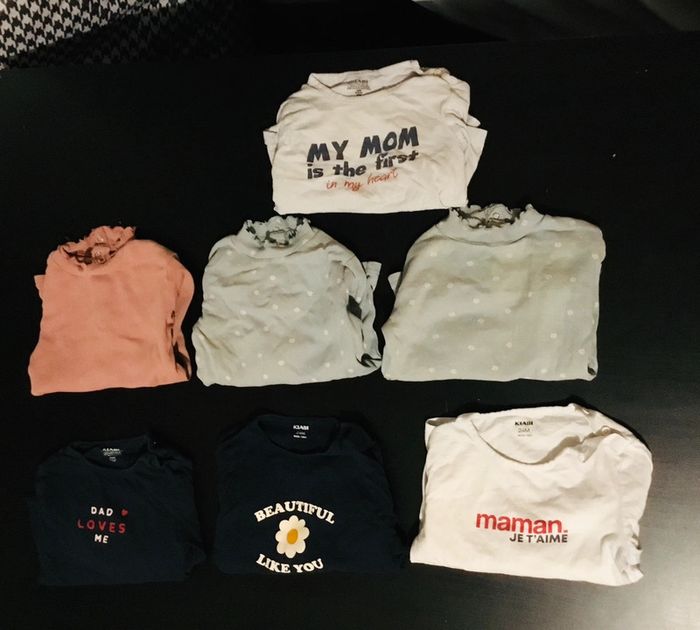 Lot de 6 manches longues fille 24 mois