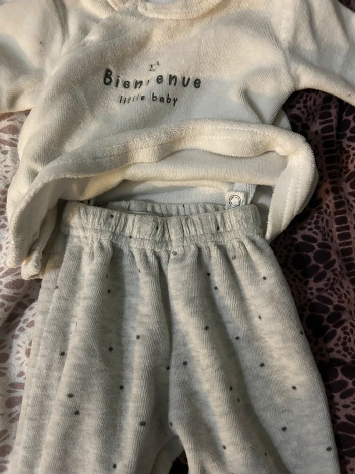 Pyjama 2 pièce fille 1 mois, chocolatine, bébé, pantalon, naissance - photo numéro 4