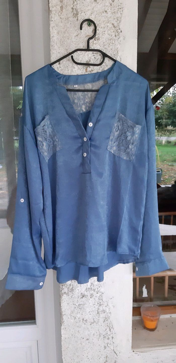 Chemisier blouse bleu