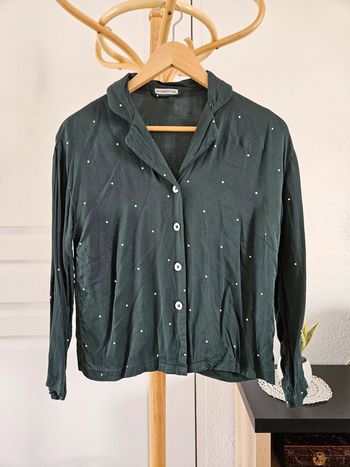 Chemise verte à pois taille 34 Rouge gorge