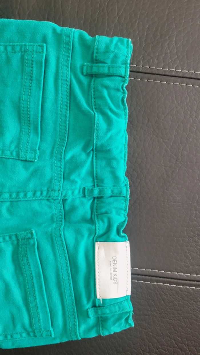 Short en jean vert taille réglable 7-8 ans - photo numéro 5