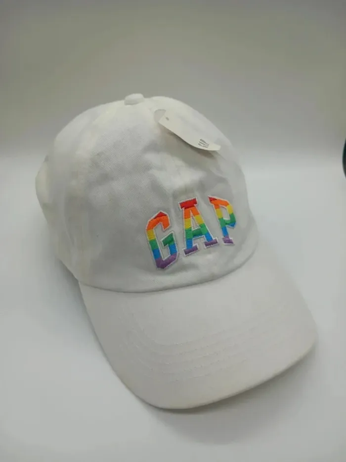 Casquette Vintage Gap Blanc cassé Broderie Arc-en-ciel