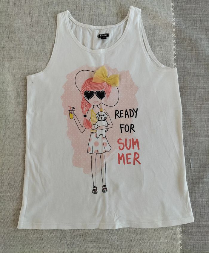 Débardeur blanc avec nœud 12 ans