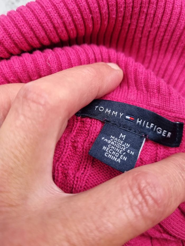 Pull torsadé col roulé Tommy Hilfiger – Fuchsia – Taille M/38 Femmes - photo numéro 6