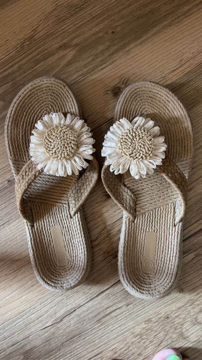 Tongs femme à fleur - photo numéro 2