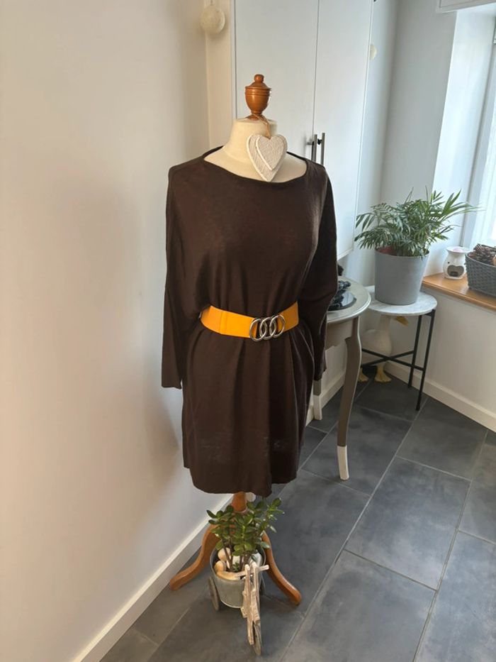 Jolie Robe-Pull marron New Man