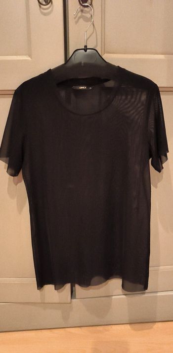 T-shirt noir transparent à pois Only taille XS