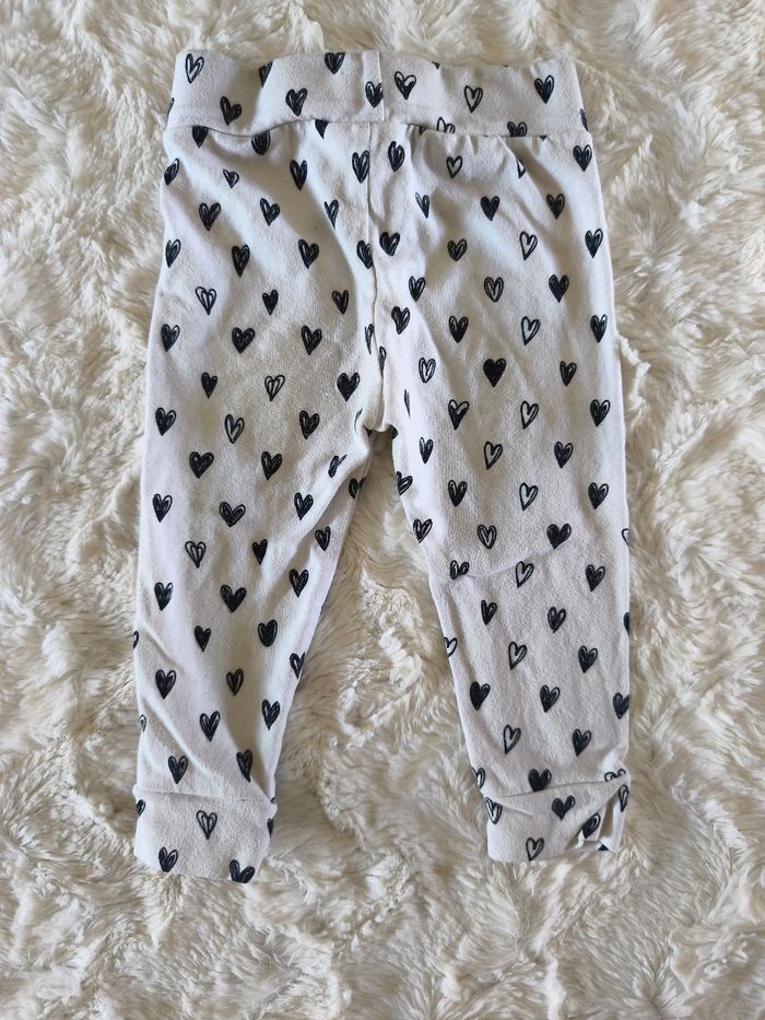 Legging blanc motif coeur trio little taille 3 mois - photo numéro 3
