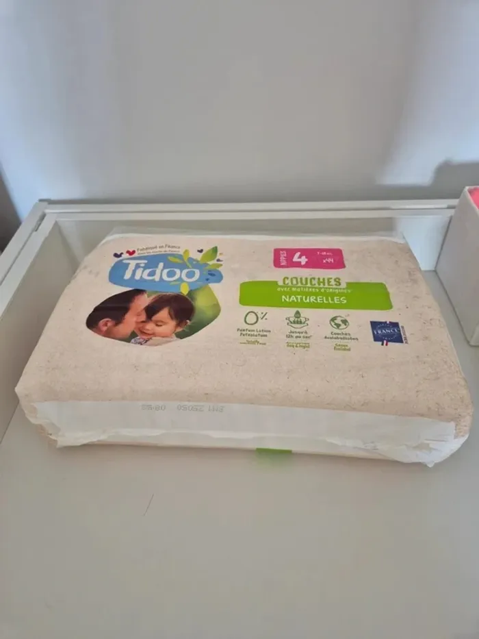 Lot de 2 paquets de couches tidoo love and green 🌸 taille 4 - 7 à 18kg - photo numéro 5