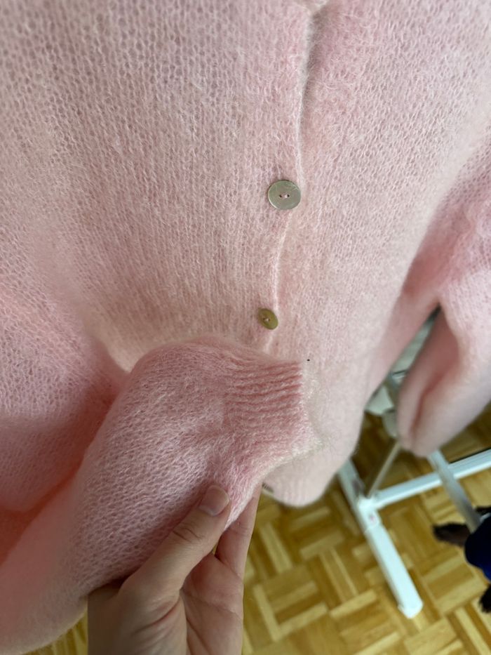 Cardigan mohair rose pretty wire - photo numéro 7