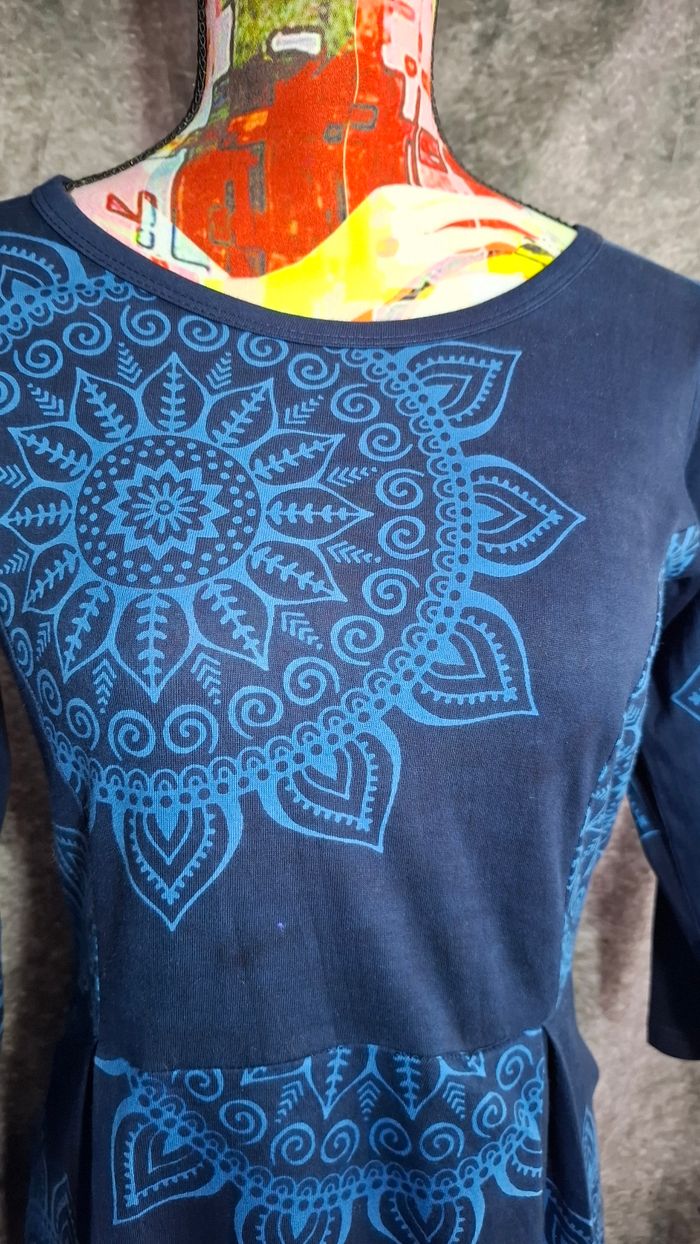 Robe bleu imprimé mandala bohème ethnique - photo numéro 4