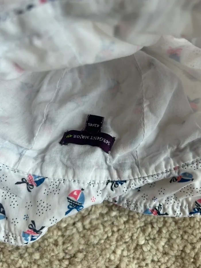 Joli chapeau bébé type bob avec liens fille - sergent major - 43/45 cm - photo numéro 2