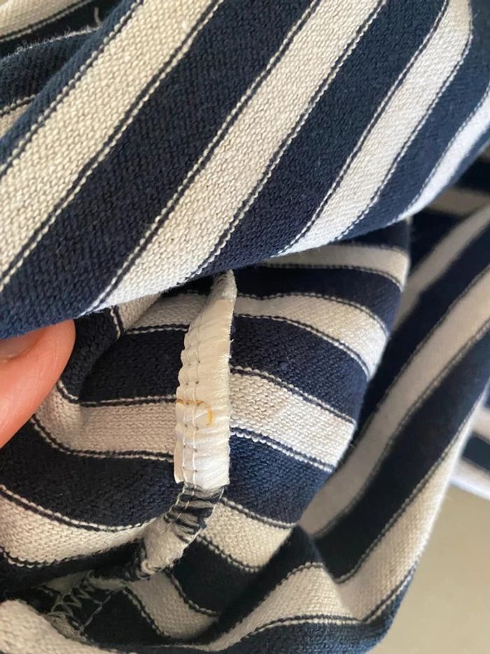 Pull Marinière en maille blanche et marine à rayures taille M - photo numéro 17