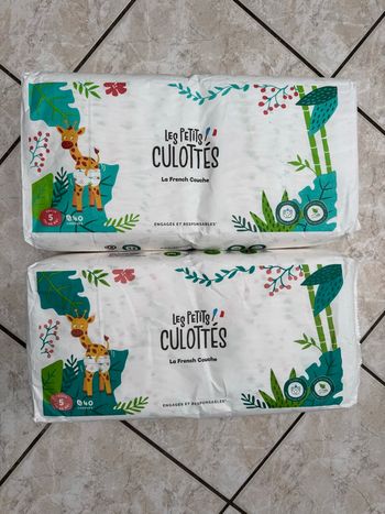 2 paquets de 40 couches les petits culottés taille 5 