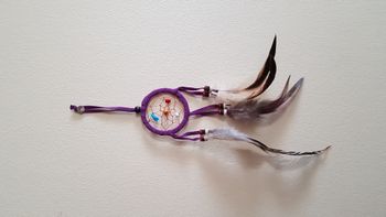 Mini attrape rêve violet Diamètre 6 cm Neuf sous blister