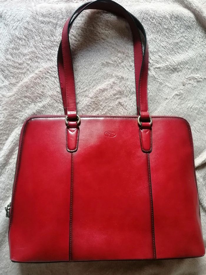 Sac vintage Katana cuir rouge véritable
