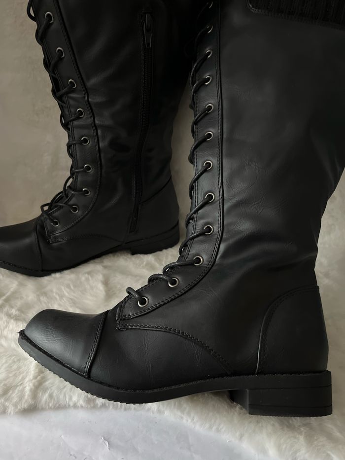 Bottes noires à lacets pointure 38 Talons 3 cm - photo numéro 5