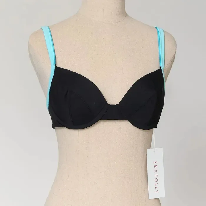 Maillot de bain haut uniquement bleu clair noir turquoise Roxy Taille 2 - photo numéro 2