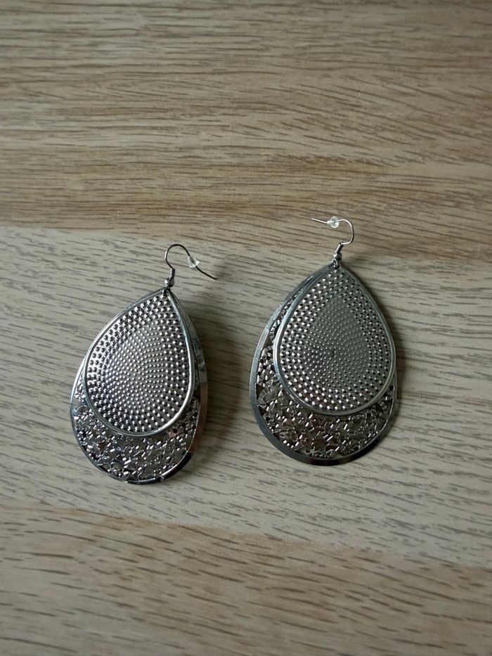 Boucles d'oreilles argentées - photo numéro 2