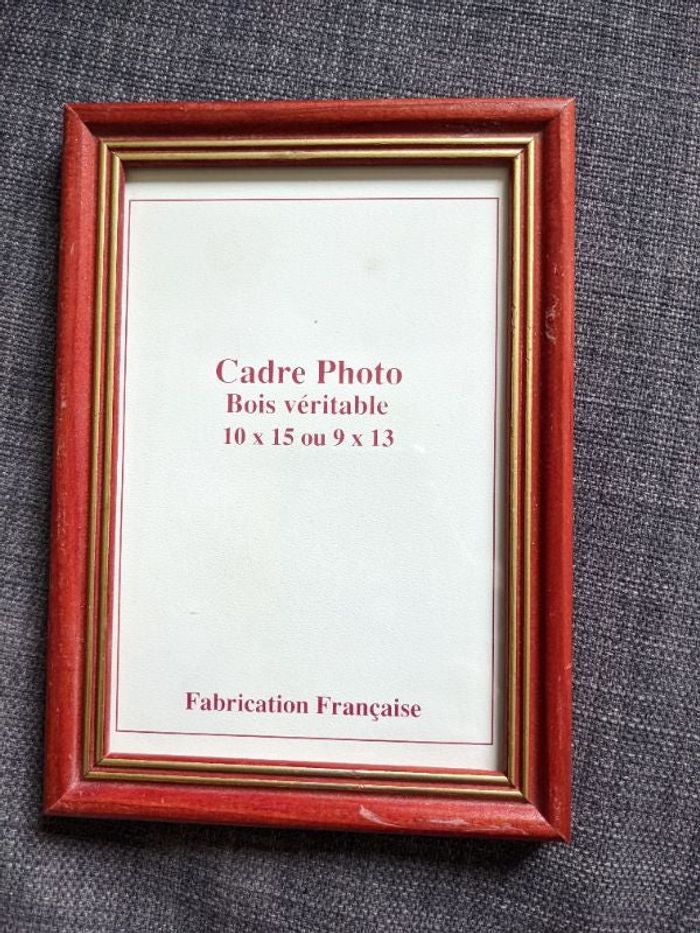 Petit cadre rouge orangé et or 10 x 15 cm