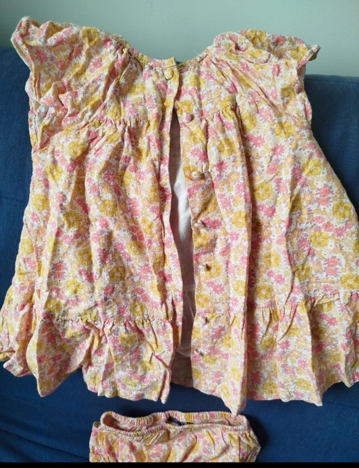 Robe fleur jaune rose - photo numéro 2