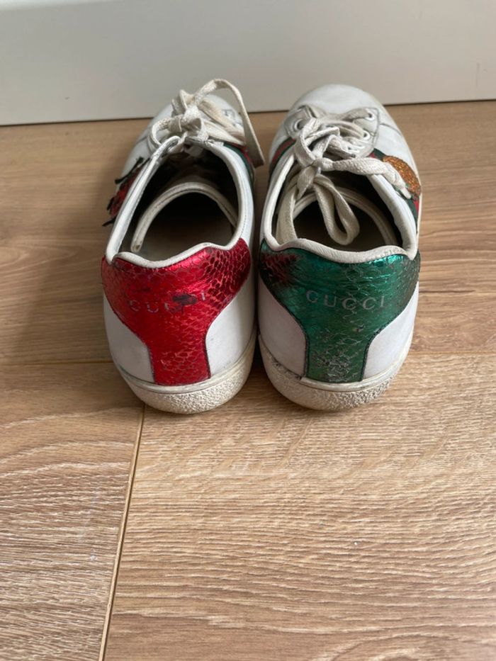 Baskets Gucci blanches à motifs coccinelle et ananas - photo numéro 3