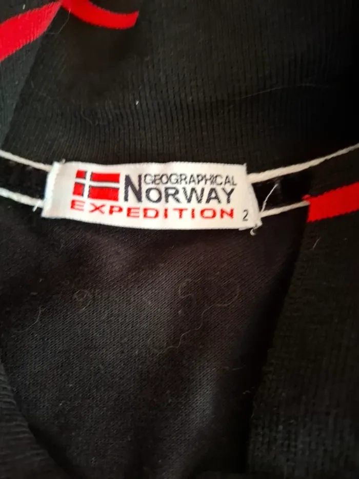 Robe polo geographical norway noir et rouge taille 2 - photo numéro 4
