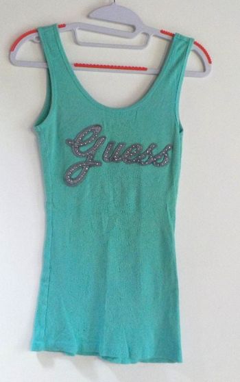 DEBARDEUR VERT INSCRIPTION DEVANTTAILLE 32