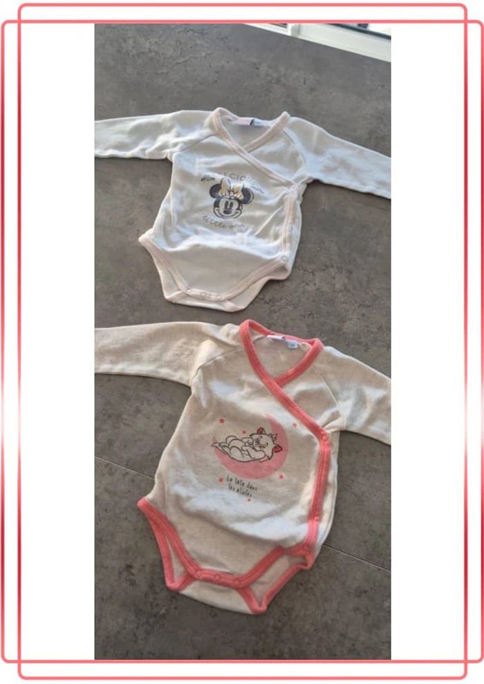 Lot de 2 bodies manches longues fille