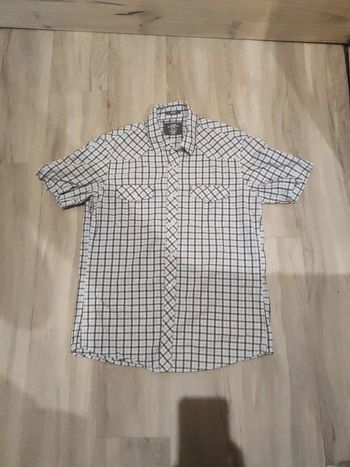 Chemise manches courtes a carreaux fitted