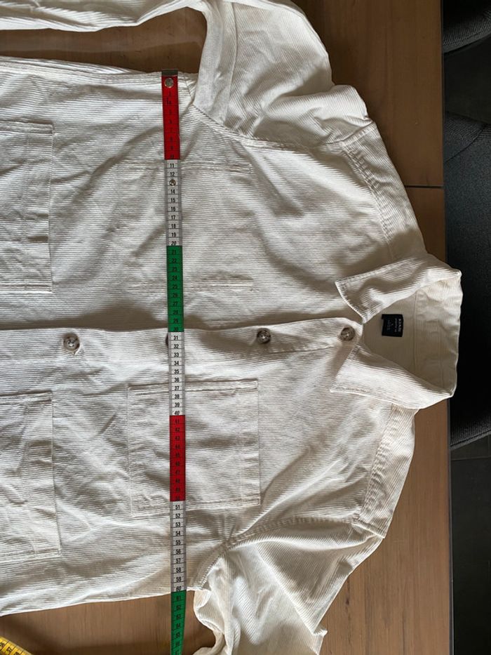 Veste Chemise Kiabi regular fit en velours côtelé blanc crème taille L - photo numéro 13