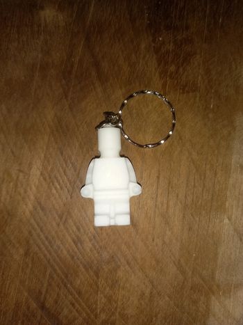 Porte clé lego blanc résine epoxy