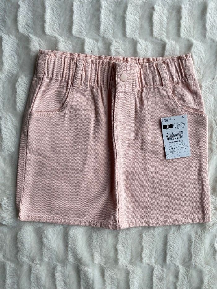 Jupe en jeans rose gemo
