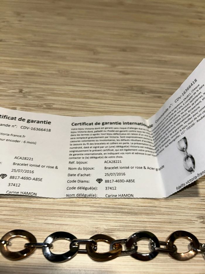 Bijoux Victoria collier lurex cristal rock sil + bracelet ionisé couleur or et rose - photo numéro 9