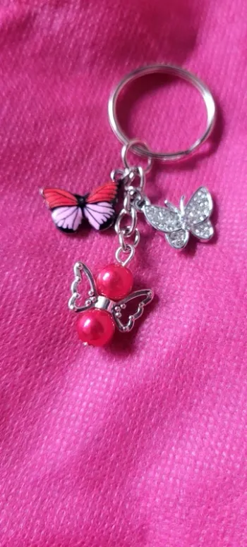 Porte-clés ange gardien papillons