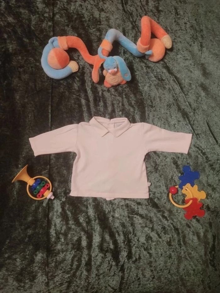 Polo à manches longues _ pressions dos T. 3 mois Kiabi 💮100% Coton