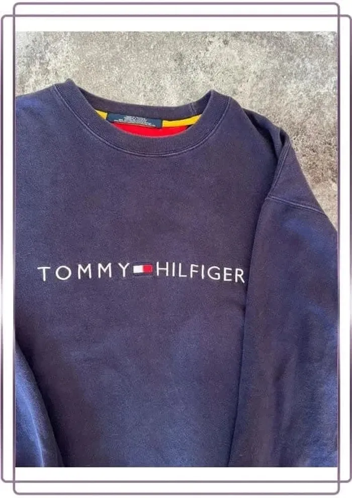 Sweat bleu homme Tommy Hilfiger XL - Crew Neck Hoodie men - Blaues Herren - Felpa blu uomo - photo numéro 2