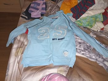 Haut bleu a manche longue